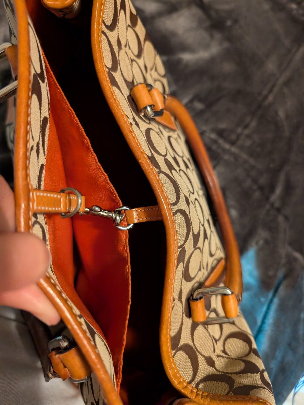 Coach Project 1992 Signature Canvas Tote in Brown and Tan Leather Trim As Is - Picture 7 of 16